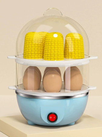 Double Layer Egg Cooker and Steamer for Breakfast